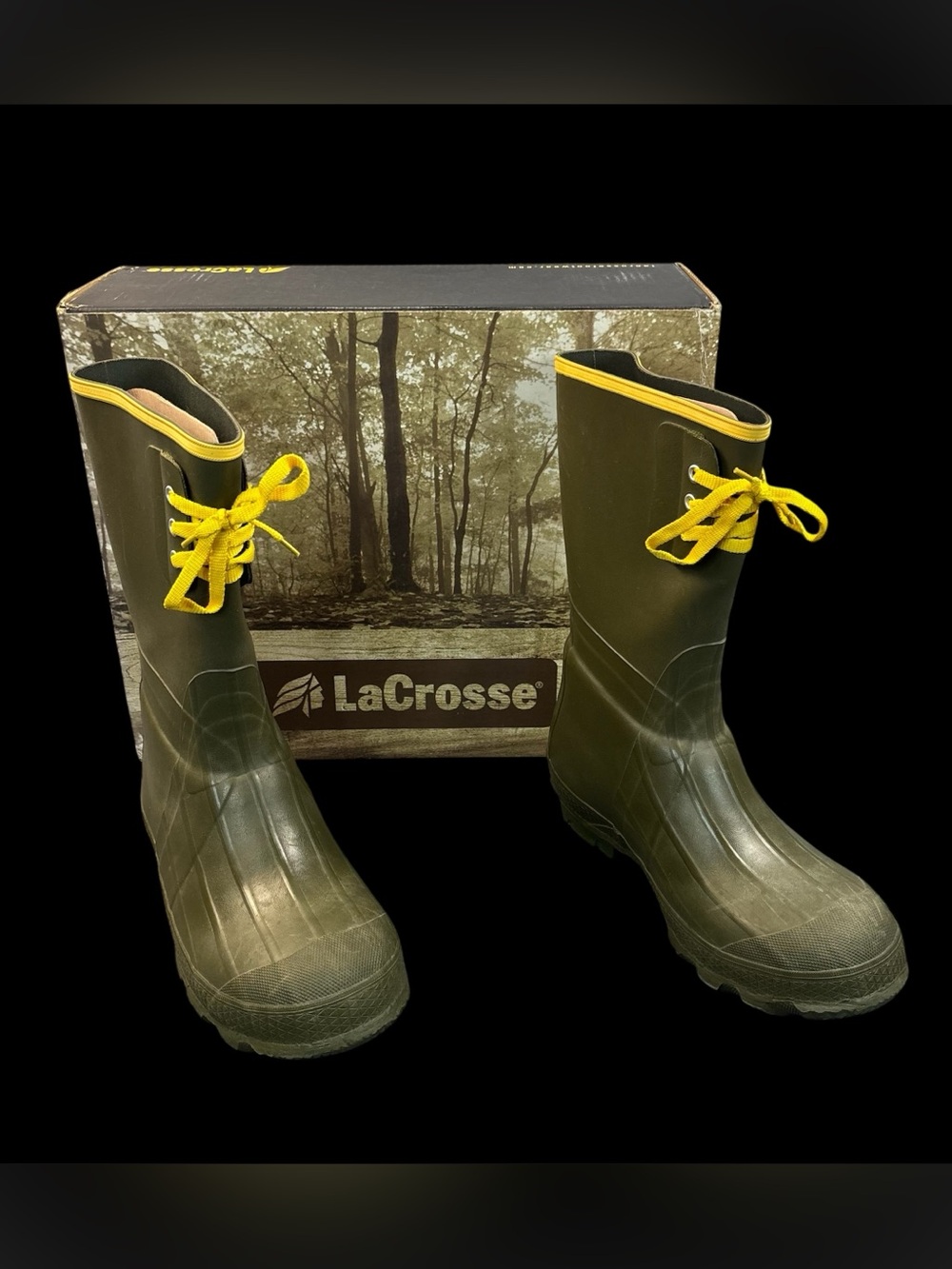LaCrosse 12" Insulated PAC Rubber Work Boots Mens 9 Olive Green Waterproof NEW